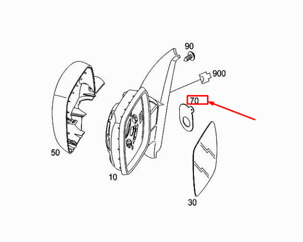 MERCEDES-BENZ CITAN W415 Front Left Mirror Sealing A4158110098 ORIGINAL