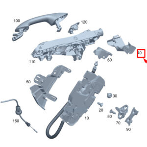 MERCEDES-BENZ C W206 Rear Left Door Handle Base Bracket A2067330100 ORIGINAL
