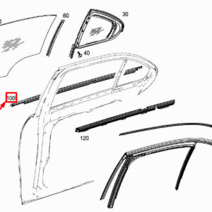 MERCEDES-BENZ C W205 Rear Left Door Window Sealing Rail A2057303901 ORIGINAL