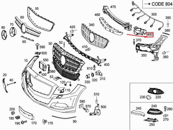 MERCEDES-BENZ CLS C218  Front RH Bumper Impact Absorber A2188850637 ORIGINAL