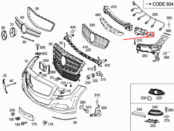 MERCEDES-BENZ CLS C218 Front Left Bumper Impact Absorber A2188850737 ORIGINAL