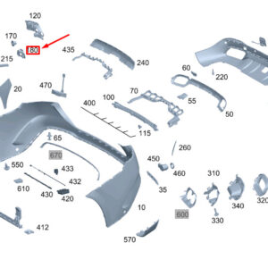 MERCEDES-BENZ GLE W167 Rear Right Bumper Absorber A1678803806 ORIGINAL