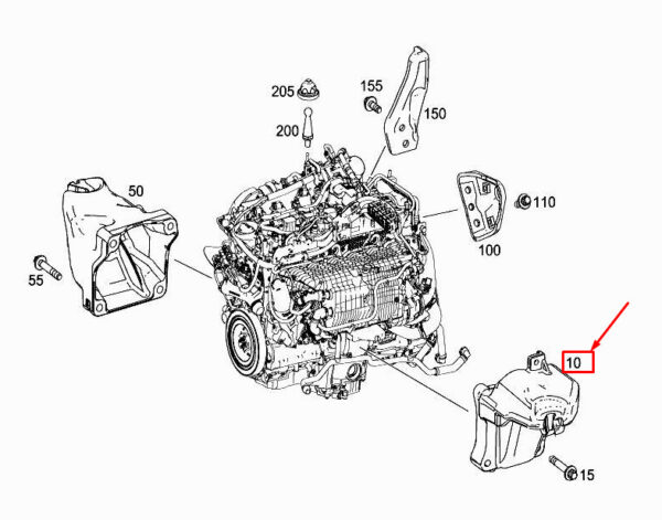 MERCEDES-BENZ S W222 Engine Carrier A6562230304 ORIGINAL