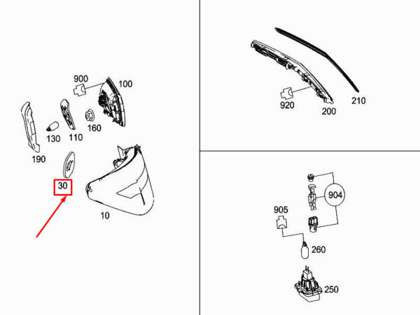 MERCEDES-BENZ E Coupe C207 Rear Left Tail Lamp Gasket A2078260191 ORIGINAL
