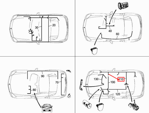 MERCEDES-BENZ SLK R172 Fuel System Wiring Harness A1725407500 ORIGINAL