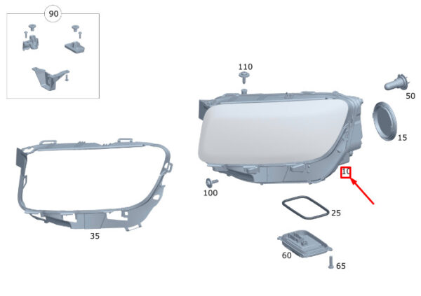 MERCEDES-BENZ GLB X247 Front Right Headlight RHD A2479062600 ORIGINAL