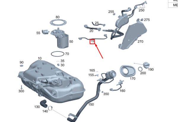 MERCEDES-BENZ GLA H247 Fuel Line A2474702902 ORIGINAL