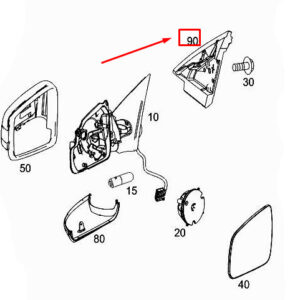 MERCEDES-BENZ R W251 Front Left Mirror Triangle Sealing A2518110598 ORIGINAL