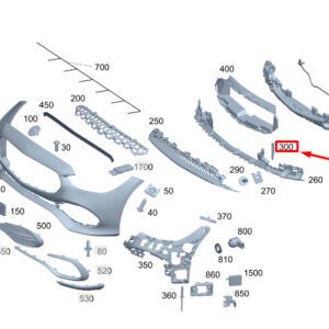 MERCEDES-BENZ C W206 Front Left Lower Bumper Cover A2068855904 ORIGINAL