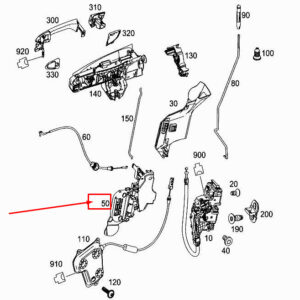 MERCEDES-BENZ ML W166 Rear Right Handle Bracket A1667231214 ORIGINAL