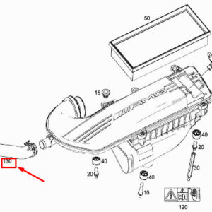 MERCEDES-BENZ C W205 Engine Coolant Hose RHD A1770940782 ORIGINAL