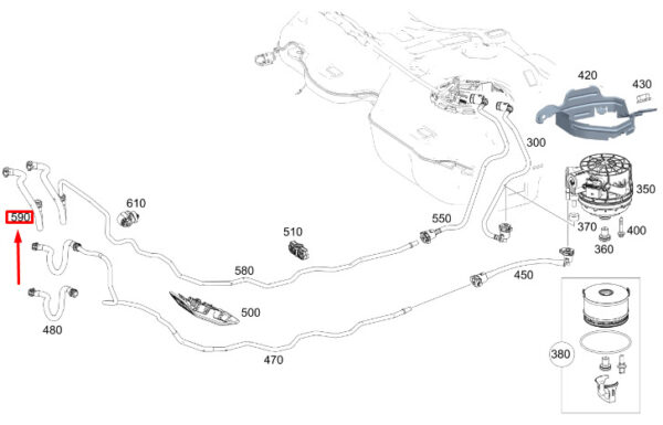 MERCEDES-BENZ GLB X247 Fuel Hose A2474702104 ORIGINAL