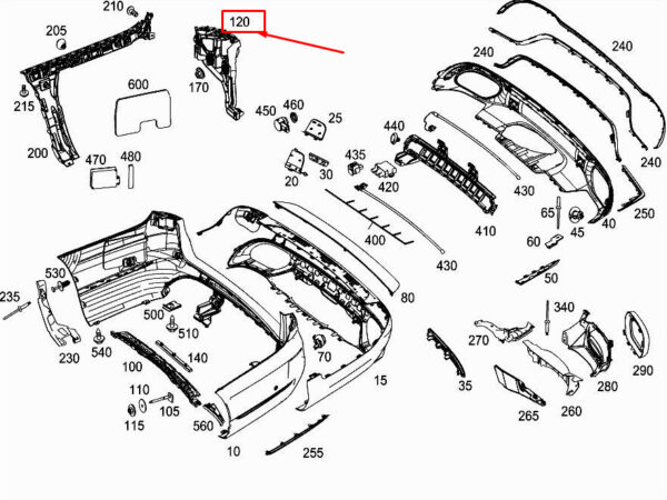 MERCEDES-BENZ E W213 Rear Right Bumper Basic Carrier A2138801203 ORIGINAL