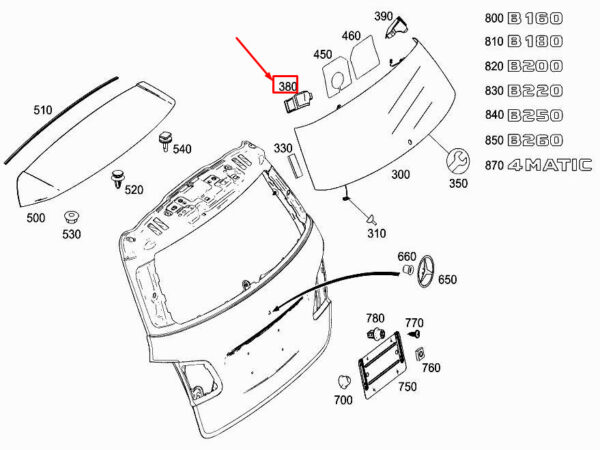 MERCEDES-BENZ B W246 Rear Left Wind Deflection Element A2467410300 ORIGINAL