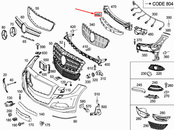 MERCEDES-BENZ CLS C218 Front Bumper Impact Absorber A2188851237 ORIGINAL