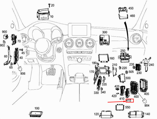 MERCEDES-BENZ C Coupe C205 Fuse box A2225402950 ORIGINAL