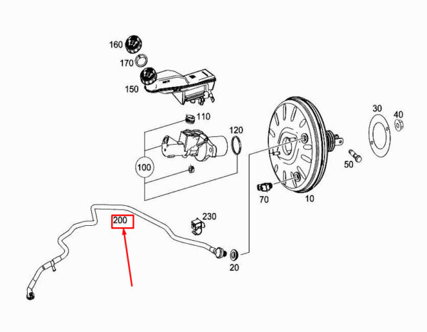 MERCEDES-BENZ A W176 Brake Booster Vacuum Line A1764300000 ORIGINAL