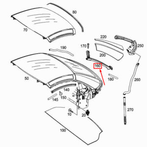 MERCEDES-BENZ SLK R172 Left C-Pillar Folding Roof Seal A1727900398 ORIGINAL