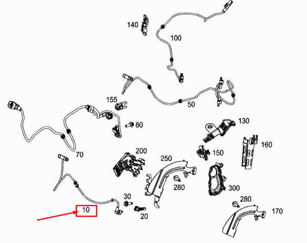 MERCEDES-BENZ E W213 Rear Left Axle Speed Sensor Wiring A2135405024 ORIGINAL