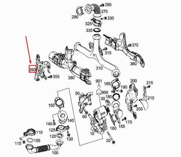 MERCEDES-BENZ C Coupe C205 EGR Bracket A2761402240 ORIGINAL