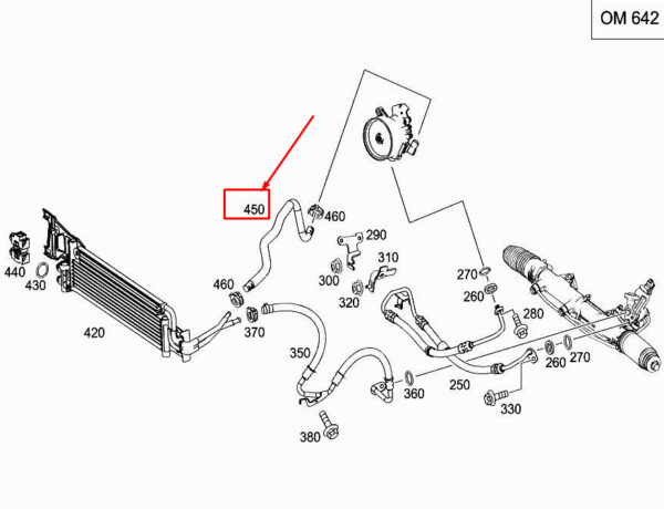 MERCEDES-BENZ E Cabrio A207 Engine Low-Pressure Line A2044661381 ORIGINAL