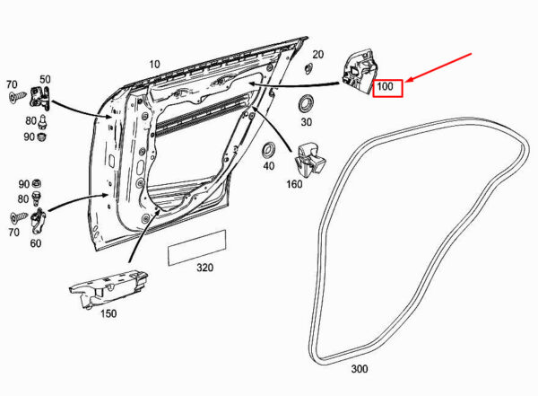 MERCEDES-BENZ CLA C117 Rear Left Door Water Drain A1177320195 ORIGINAL