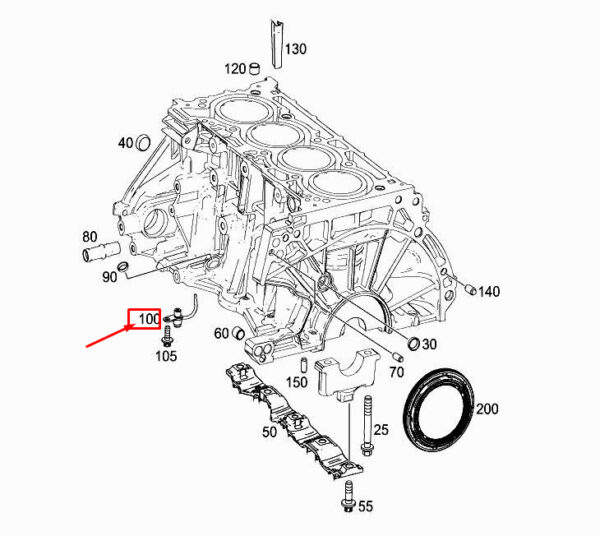 MERCEDES-BENZ A W177 Engine Oil Spray Nozzle A2821800400 ORIGINAL