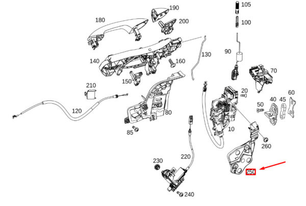 MERCEDES-BENZ E C238 Front Right Door Lock Bracket A2387202207 ORIGINAL