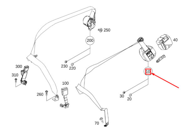 MERCEDES-BENZ GLE W167 Rear Left Seat Belt A16786056029C94 ORIGINAL