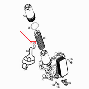 MERCEDES-BENZ CLS C257 Engine Oil Filter Molded Seal A2561840180 ORIGINAL
