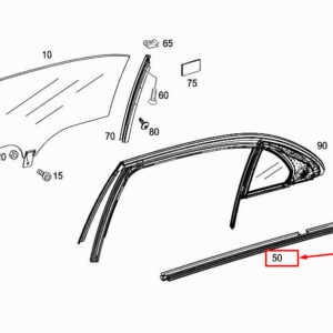 MERCEDES-BENZ S W222 Rear Left Inside Door Sealing Rail A2227350565 ORIGINAL