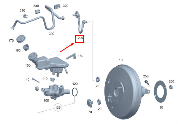 MERCEDES-BENZ CLA C118 Brake Booster Vacuum Line A1774309200 ORIGINAL