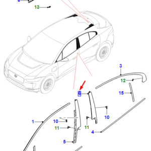 JAGUAR I-PACE X590 Rear Left Door B-Pillar Trim T4K9619 ORIGINAL