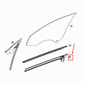 MERCEDES-BENZ CLA C117 Front Left Window Sealing Rail A1177250165 ORIGINAL