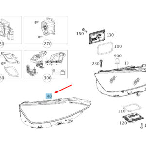 MERCEDES-BENZ CLS C257 Front Left Light Housing Gasket A2578260100 ORIGINAL