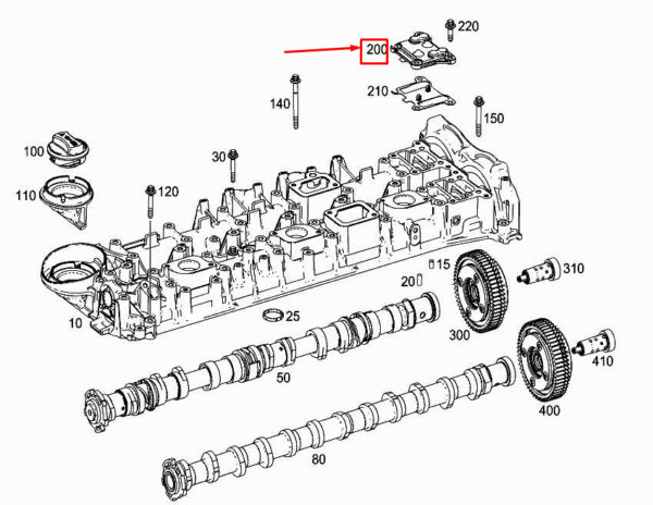 MERCEDES-BENZ CLS C257 Camshaft Service Cover A2560106900 ORIGINAL