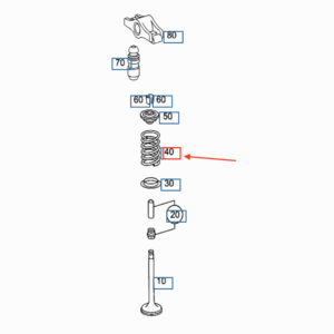 MERCEDES-BENZ A W176 Engine Valve Spring A2700531000 ORIGINAL