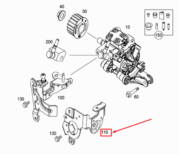 MERCEDES-BENZ CITAN W415 High-Pressure Pump Bracket A6072300740 ORIGINAL