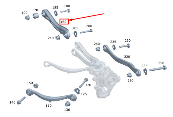 MERCEDES-BENZ GLS X167 Rear Right Control Arm A1673508800 ORIGINAL