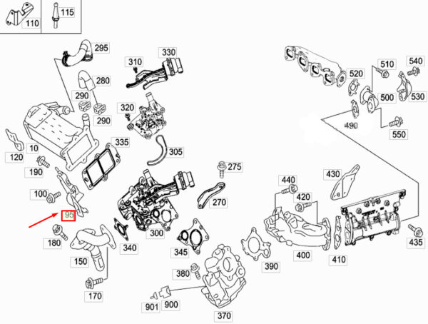 MERCEDES-BENZ CLA Coupe C117 Glow Plug Support Bracket A6510901641 ORIGINAL
