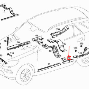 MERCEDES-BENZ ML W166 Central Left Cable Duct A1665461300 ORIGINAL