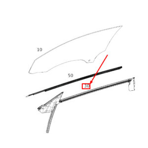 MERCEDES-BENZ E C238 Front Right Door Window Guide A2387205001 ORIGINAL