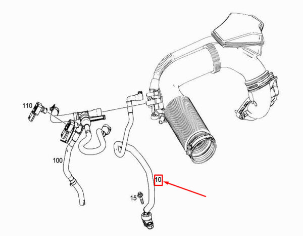 MERCEDES-BENZ A W177 Engine Bleed Valve Hose A2820181900 ORIGINAL