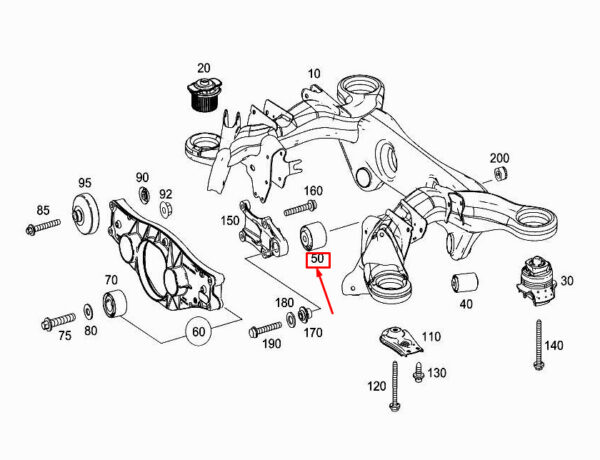 MERCEDES-BENZ S W222 Rear Axle Drive Mount A2223511800 ORIGINAL