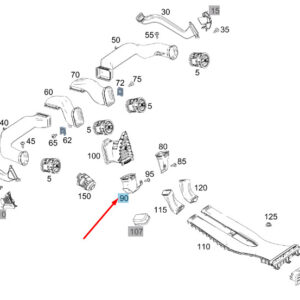 MERCEDES-BENZ VITO W447 Left Legroom Air Duct A4478313845 ORIGINAL