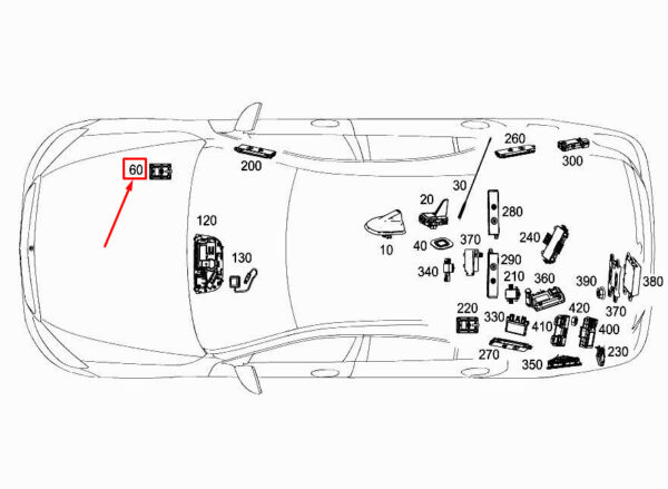 MERCEDES-BENZ S W222 W-Lan Antenna A2229059903 ORIGINAL