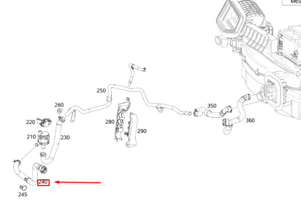 MERCEDES-BENZ GLB X247 Return Line To Engine Molded Hose A2478307600 ORIGINAL