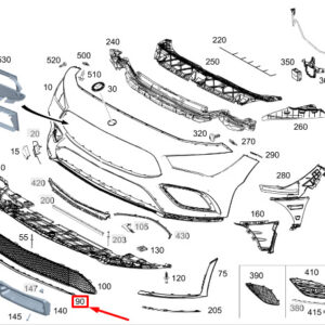 MERCEDES-BENZ CLA C118 Front Lower Center Bumper Trim A1188859403 ORIGINAL
