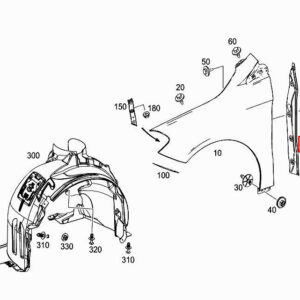 MERCEDES-BENZ B W246 Front Right Fender Cover A2468891025 ORIGINAL