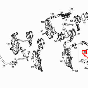 MERCEDES-BENZ S W222 Breather Line Elastomer Molded Seal A1770180500 ORIGINAL